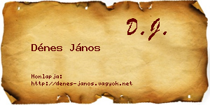 Dénes János névjegykártya