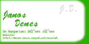 janos denes business card